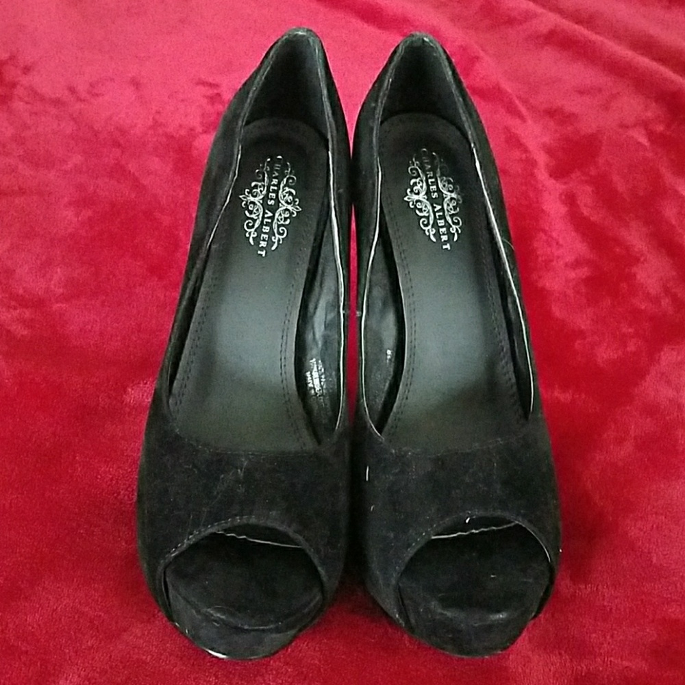 Black velvet 5" heels